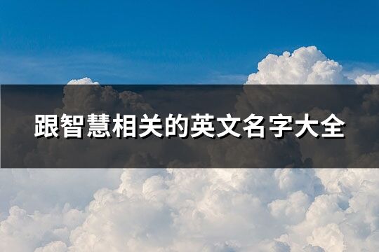 跟智慧相關(guān)的英文名字大全(精選221個)