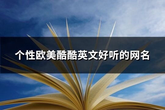 個性歐美酷酷英文好聽的網名(共251個)