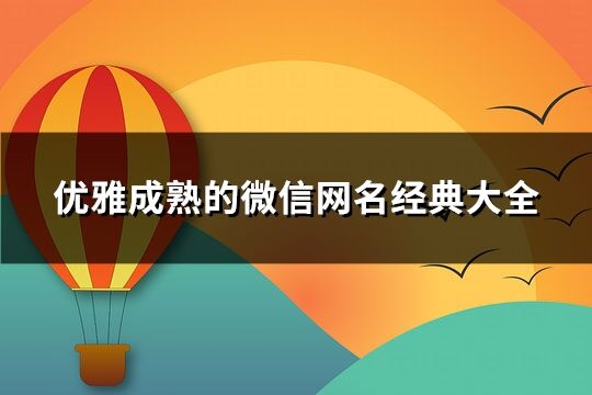 優(yōu)雅成熟的微信網(wǎng)名經(jīng)典大全(165個(gè))