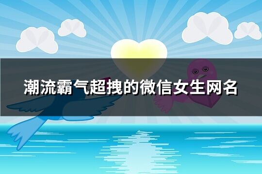潮流霸氣超拽的微信女生網名(共275個)