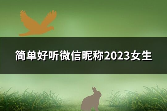 簡單好聽微信昵稱2023女生(精選285個)