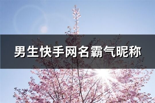 男生快手網名霸氣昵稱(206個)