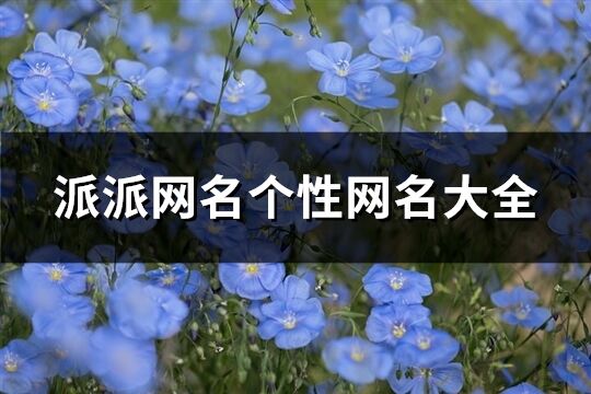 派派網(wǎng)名個(gè)性網(wǎng)名大全(精選108個(gè))