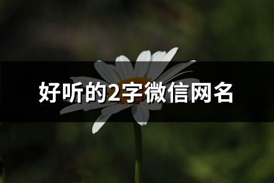 好聽的2字微信網名(106個)