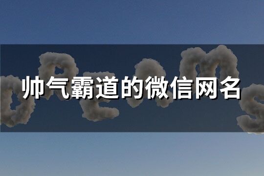 帥氣霸道的微信網(wǎng)名(精選227個(gè))