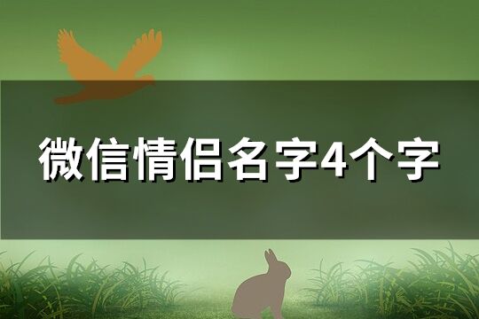 微信情侶名字4個字(共177個)