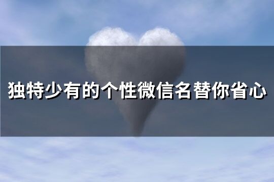 獨特少有的個性微信名替你省心(精選306個)