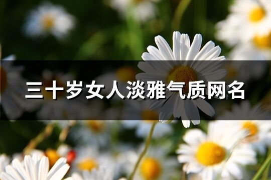 三十歲女人淡雅氣質(zhì)網(wǎng)名(優(yōu)選161個)