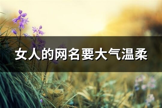 女人的網名要大氣溫柔(優選217個)