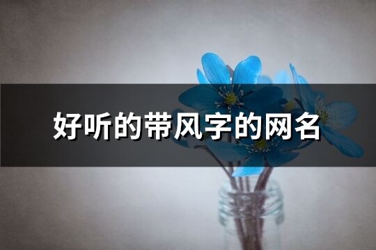 好聽的帶風字的網名(152個)