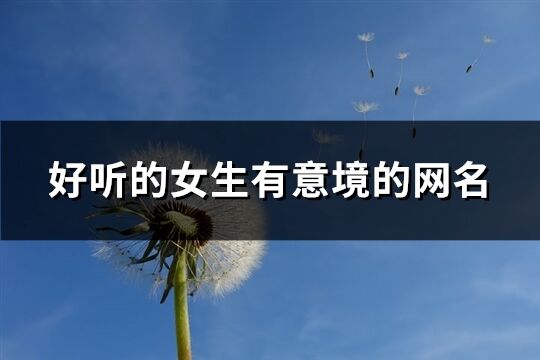 好聽的女生有意境的網(wǎng)名(精選162個)