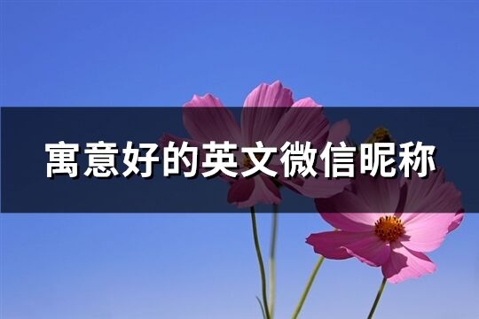 寓意好的英文微信昵稱(共175個)