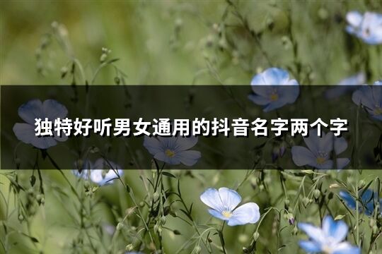 獨特好聽男女通用的抖音名字兩個字(共146個)