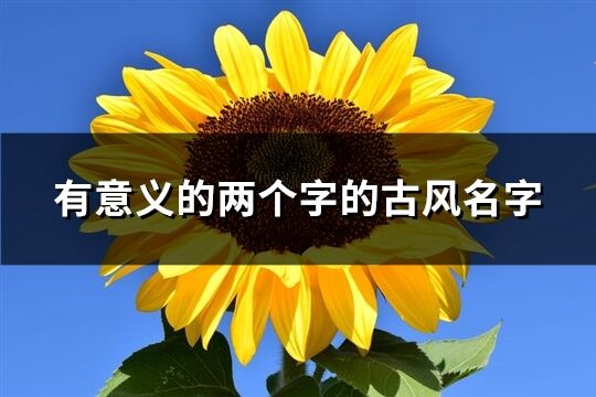 有意義的兩個字的古風名字(優選193個)