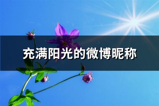 充滿陽(yáng)光的微博昵稱(精選156個(gè))