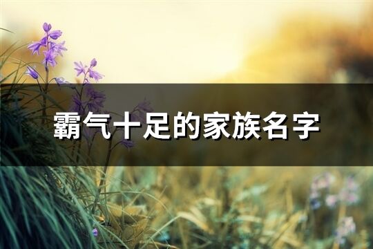 霸氣十足的家族名字(精選345個)