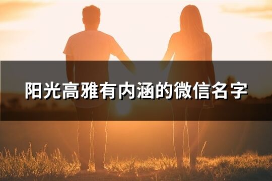 陽光高雅有內涵的微信名字(共641個)