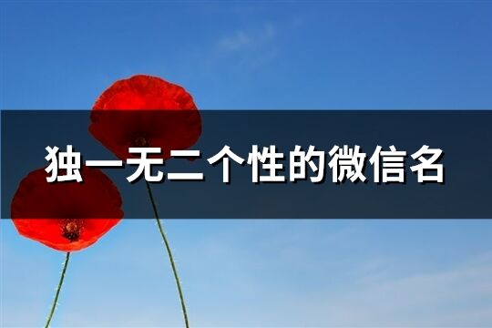 獨(dú)一無二個(gè)性的微信名(771個(gè))