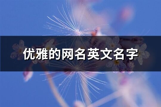 優雅的網名英文名字(共182個)