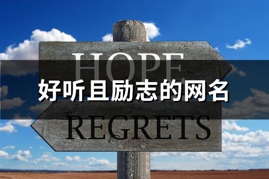 好聽且勵志的網名(精選60個)