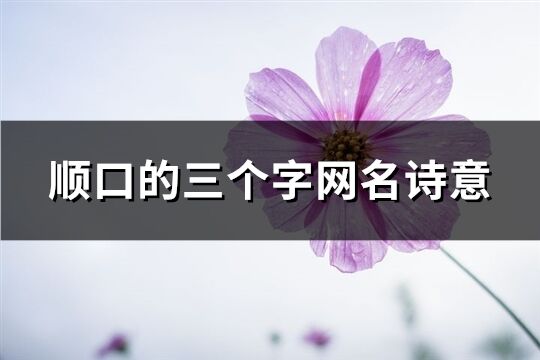 順口的三個字網(wǎng)名詩意(精選430個)