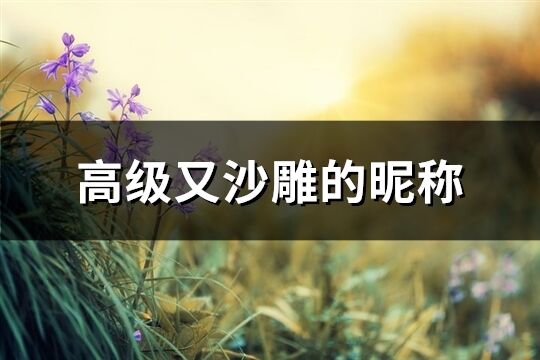 高級(jí)又沙雕的昵稱(優(yōu)選206個(gè))