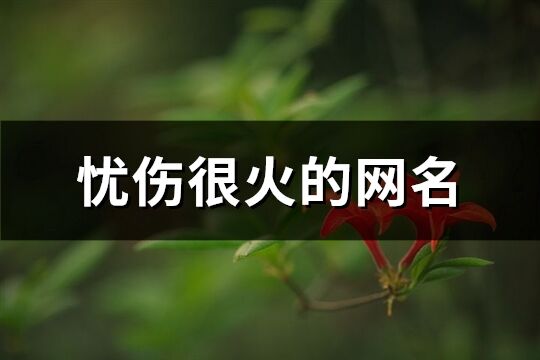 憂傷很火的網(wǎng)名(精選632個)