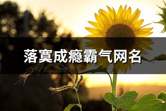 落寞成癮霸氣網(wǎng)名(優(yōu)選279個(gè))