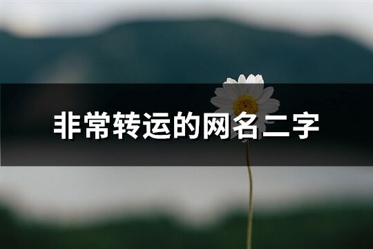 非常轉運的網名二字(共179個)