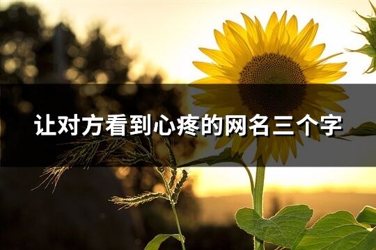 讓對方看到心疼的網(wǎng)名三個字(精選140個)