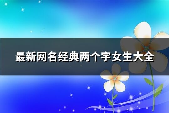 最新網名經典兩個字女生大全(共360個)