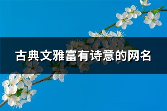 古典文雅富有詩(shī)意的網(wǎng)名(381個(gè))