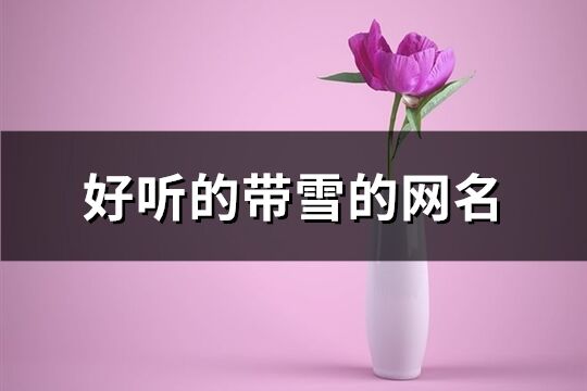 好聽的帶雪的網(wǎng)名(優(yōu)選224個)