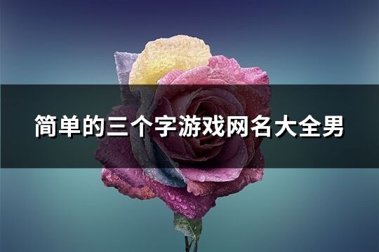 簡單的三個字游戲網(wǎng)名大全男(優(yōu)選150個)