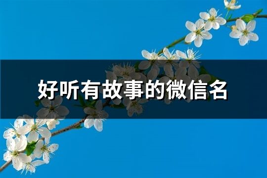 好聽有故事的微信名(519個)
