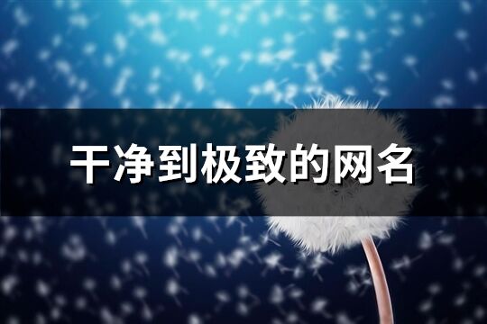 干凈到極致的網(wǎng)名(共509個)