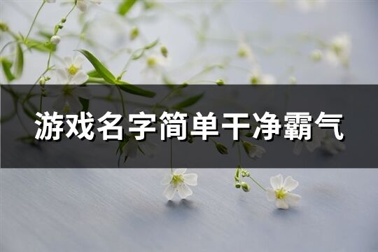游戲名字簡(jiǎn)單干凈霸氣(精選589個(gè))