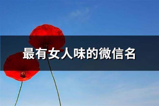 最有女人味的微信名(優(yōu)選559個(gè))
