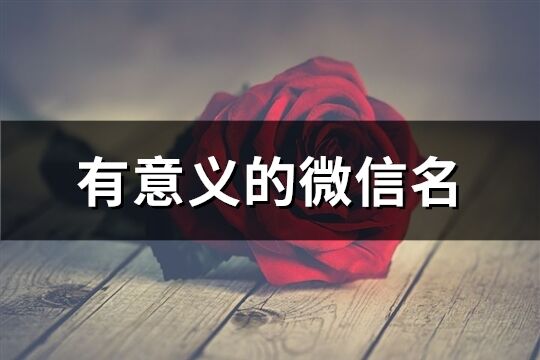 有意義的微信名(484個)