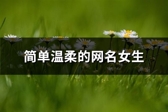 簡單溫柔的網(wǎng)名女生(共529個)