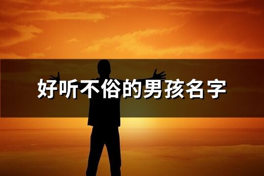 好聽不俗的男孩名字(共63個)