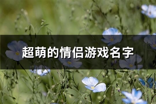 超萌的情侶游戲名字(精選147個)
