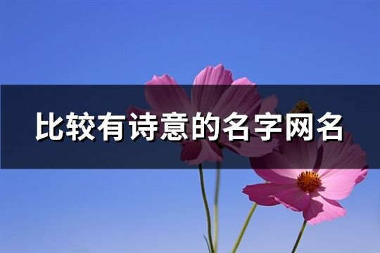 比較有詩意的名字網名(優選485個)