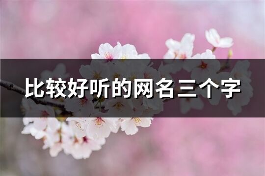 比較好聽的網名三個字(1210個)