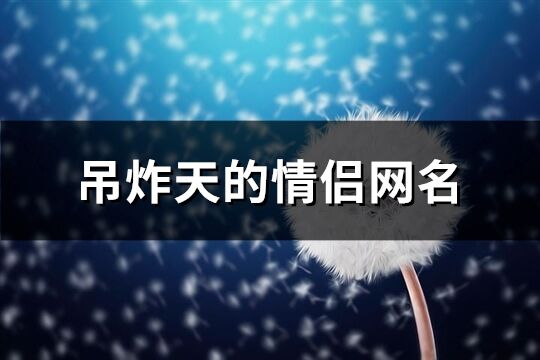 吊炸天的情侶網名(優選65個)