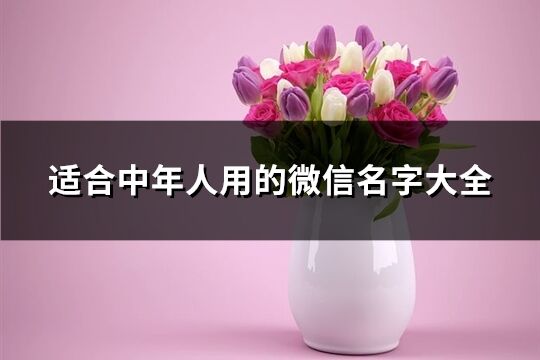 適合中年人用的微信名字大全(優選498個)