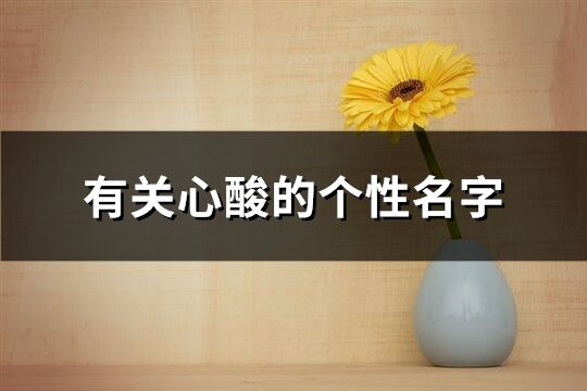 有關心酸的個性名字(共272個)