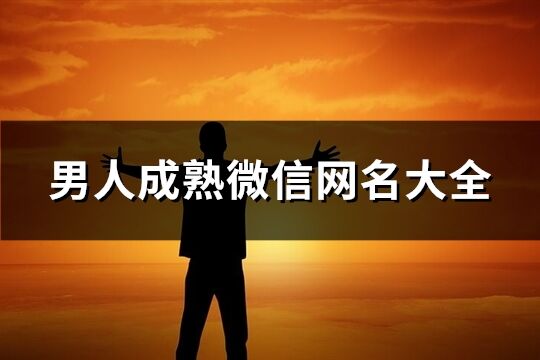男人成熟微信網名大全(精選737個)