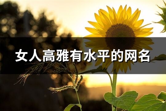 女人高雅有水平的網名(精選164個)
