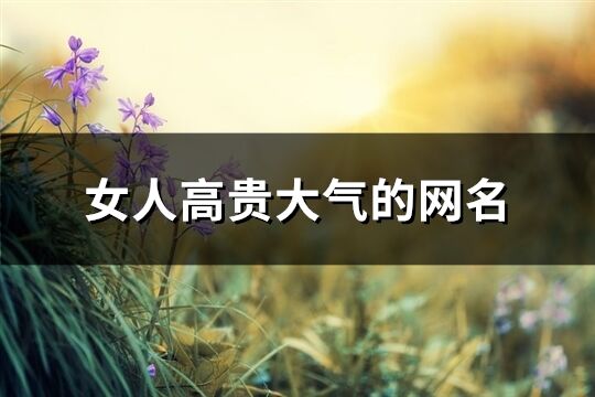 女人高貴大氣的網(wǎng)名(349個)